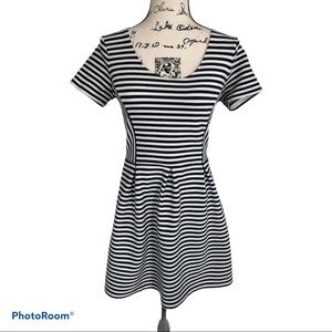 J. Crew black and white striped dress